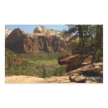 Waterfall at Emerald Pools in Zion National Park Rectangular Sticker