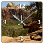 Waterfall at Emerald Pools in Zion National Park Square Wall Clock