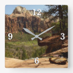 Waterfall at Emerald Pools in Zion National Park Square Wall Clock