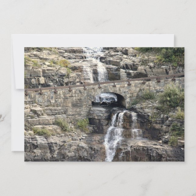 Waterfall at Glacier National Park Note Card (Front)