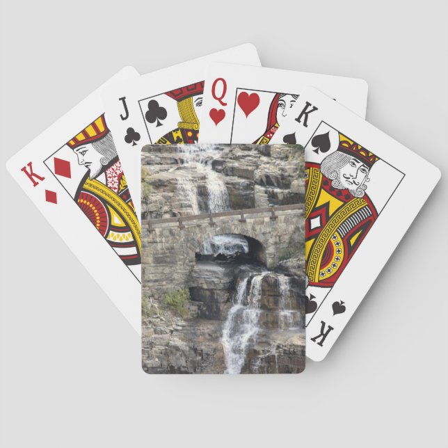 Waterfall at Glacier National Park Poker Cards (Back)