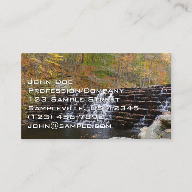 Waterfall at Laurel Hill State Park I Business Card (Front)