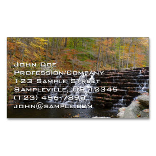 Waterfall at Laurel Hill State Park I Business Card Magnet
