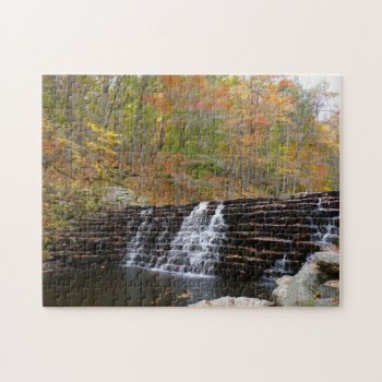 Waterfall At Laurel Hill State Park I Jigsaw Puzzle by mlewallpapers at Zazzle