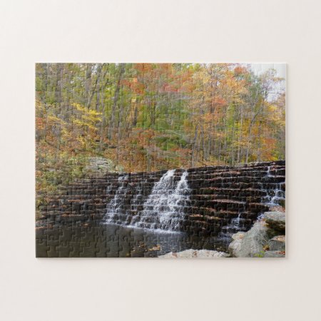 Waterfall At Laurel Hill State Park I Jigsaw Puzzle