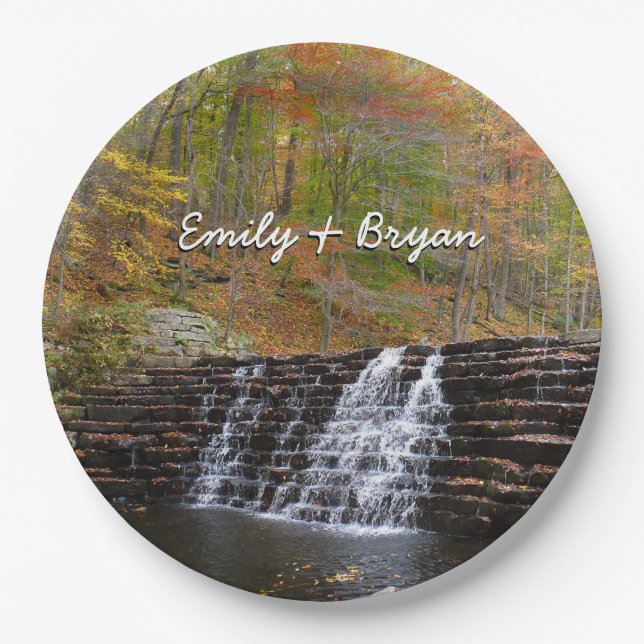 Waterfall at Laurel Hill State Park I Paper Plates (Front)