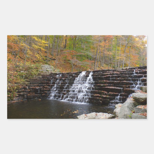 Waterfall at Laurel Hill State Park I Rectangular Sticker (Front)