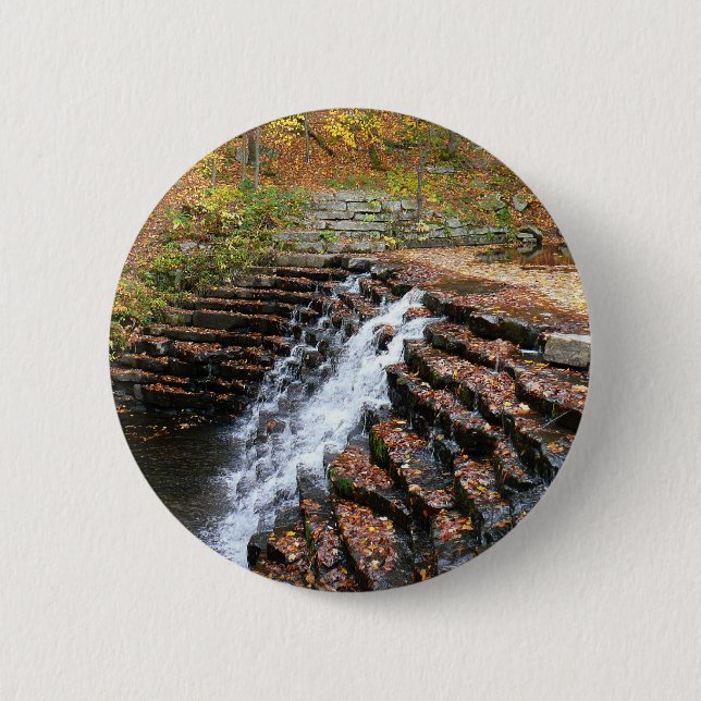 Waterfall at Laurel Hill State Park II Button (Front)