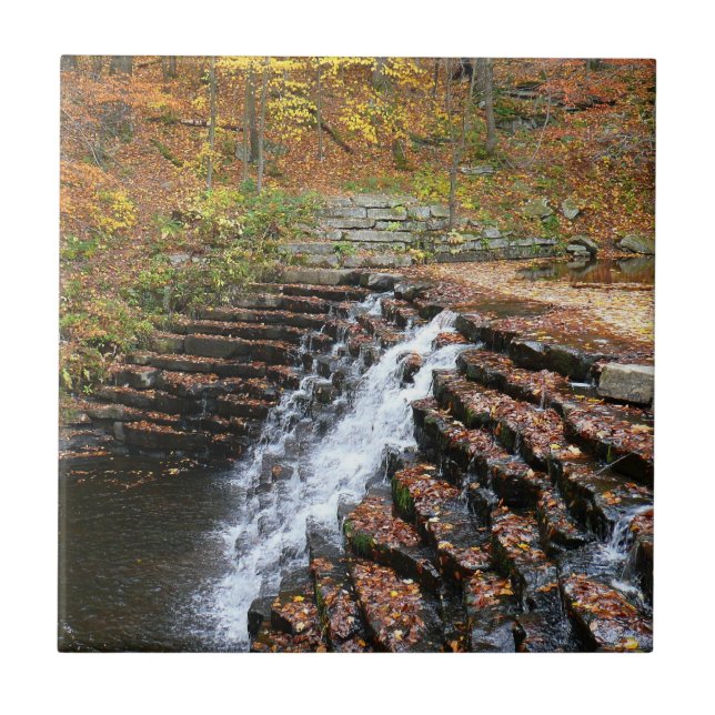 Waterfall at Laurel Hill State Park II Ceramic Tile (Front)