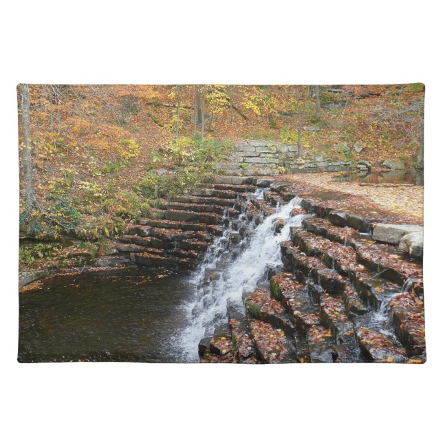 Waterfall at Laurel Hill State Park II Cloth Placemat (Front)