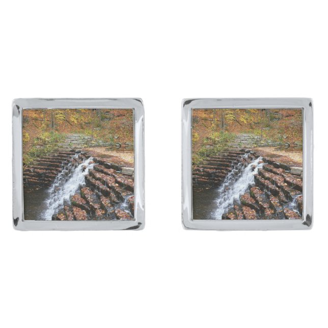 Waterfall at Laurel Hill State Park II Cufflinks (Front)