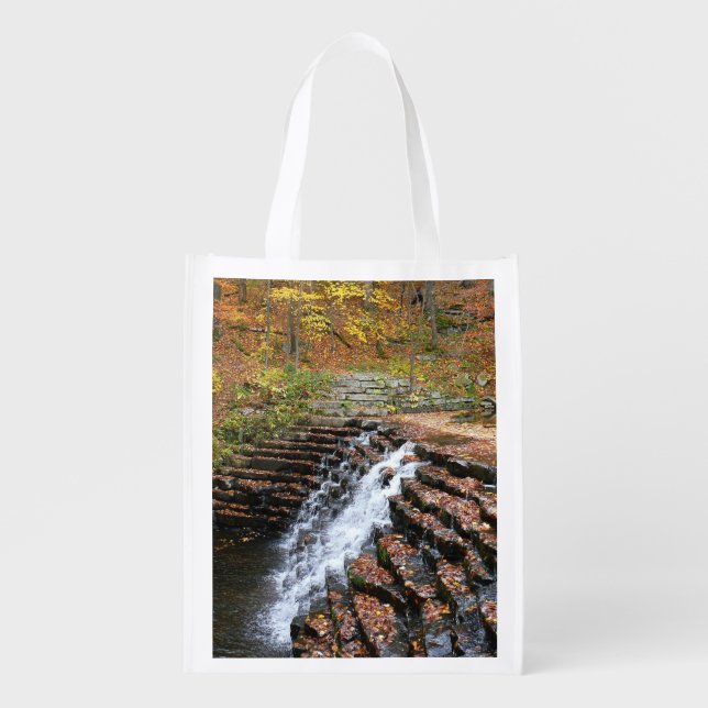 Waterfall at Laurel Hill State Park II Grocery Bag (Front)