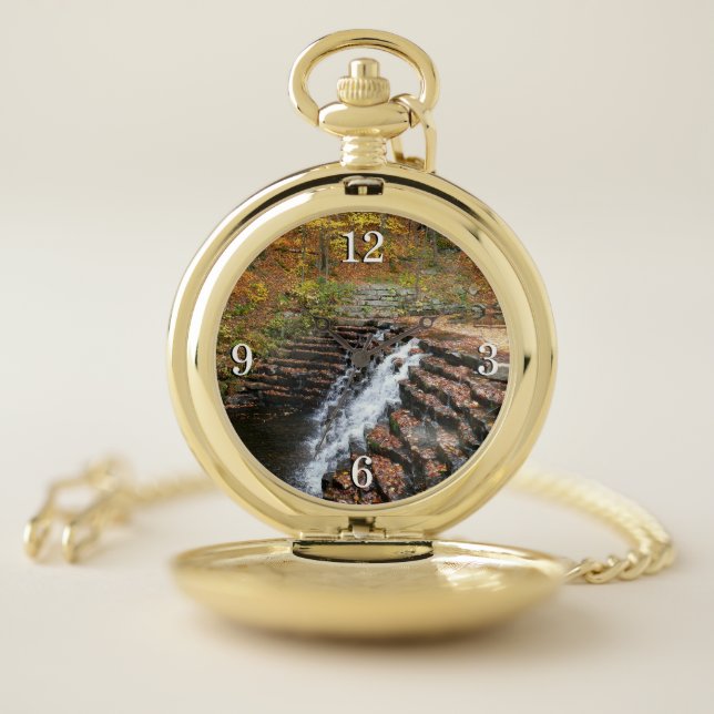 Waterfall at Laurel Hill State Park II Pocket Watch (Inside)