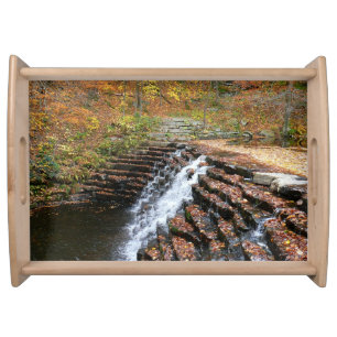 Waterfall at Laurel Hill State Park II Serving Tray