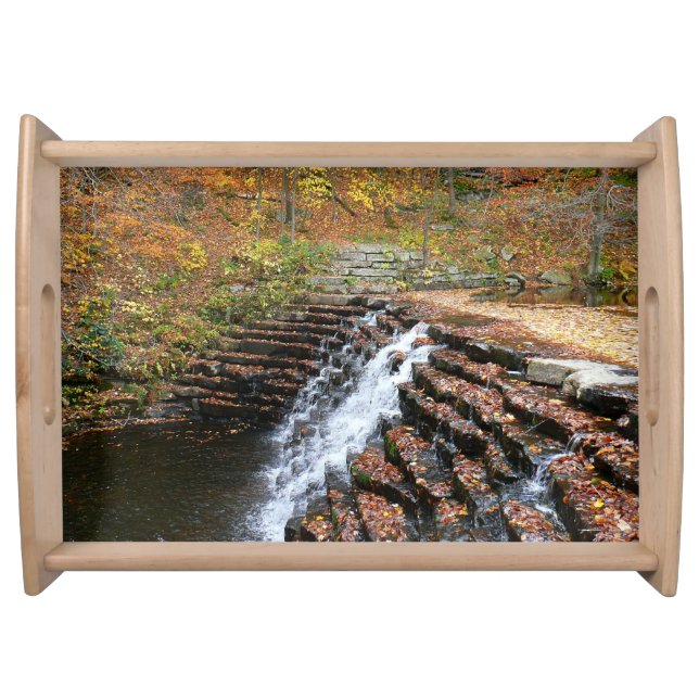 Waterfall at Laurel Hill State Park II Serving Tray (Front)