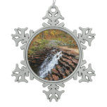 Waterfall at Laurel Hill State Park II Snowflake Pewter Christmas Ornament