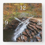 Waterfall at Laurel Hill State Park II Square Wall Clock