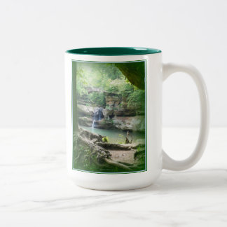 Waterfall at Old Man's Cave Two-Tone Coffee Mug