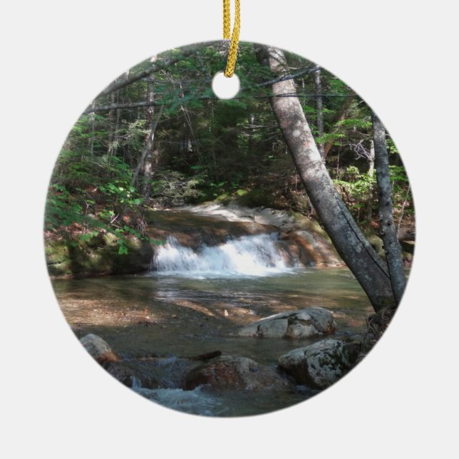 Waterfall at Pemigewasset River II Ceramic Ornament (Front)