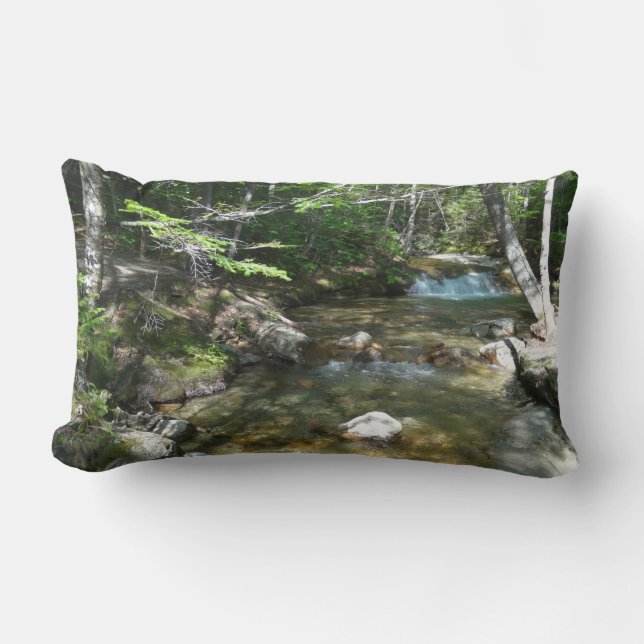 Waterfall at Pemigewasset River III Lumbar Pillow (Front)