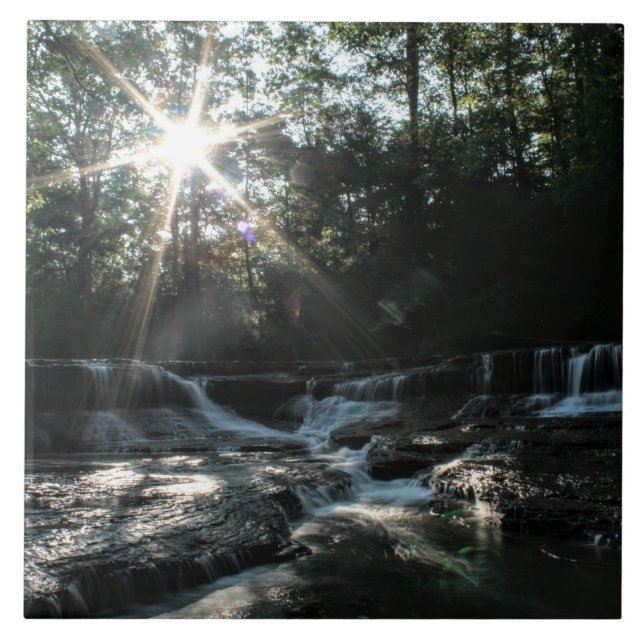Waterfall at Sunrise Ceramic Tile (Front)