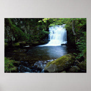 Waterfall at Watersmeet, North Devon, England Poster