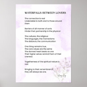 Waterfall Between Lovers Uplifting Poem Poster