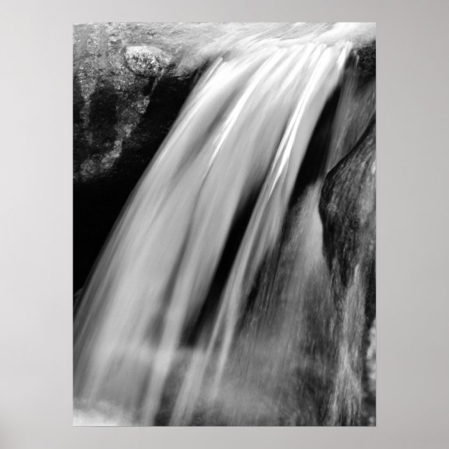 Waterfall, black and white poster (Front)