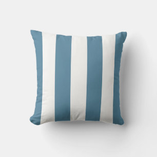 Waterfall Blue and White Striped Throw Pillow