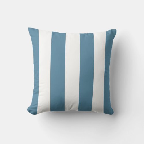 Waterfall Blue and White Striped Throw Pillow