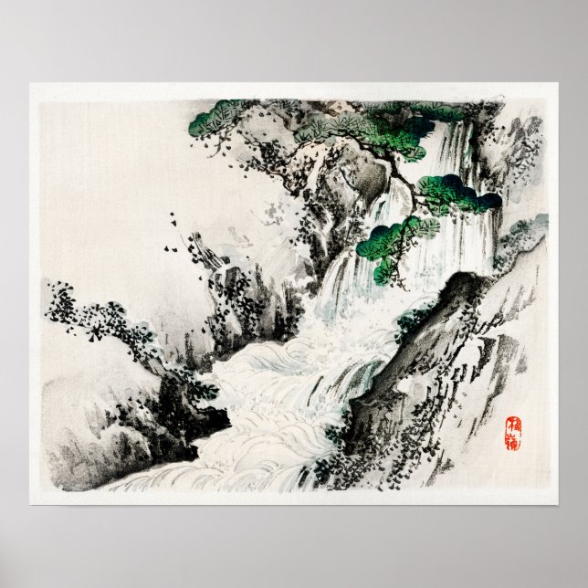 Waterfall by Kōno Bairei (1844-1895) Poster (Front)