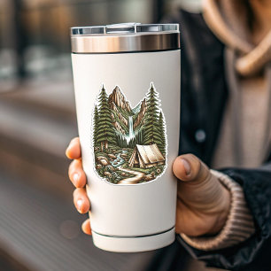 Waterfall Campsite Vinyl Sticker Die-Cut-Sticker