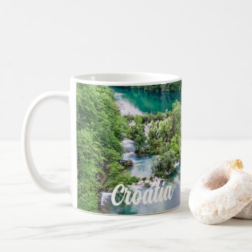Waterfall cascade in Plitvice Lakes Park Croatia Coffee Mug