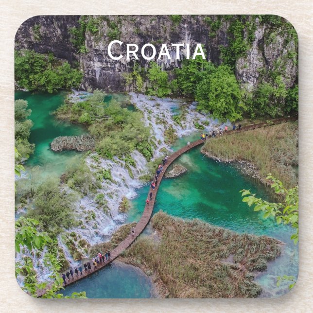 Waterfall cascade of Plitvice lakes park Coaster (Front)