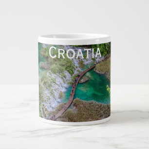 Waterfall cascade of Plitvice lakes park Large Cof Giant Coffee Mug