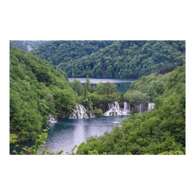 Waterfall cascade with green forest in Croatia Photo Print (Front)