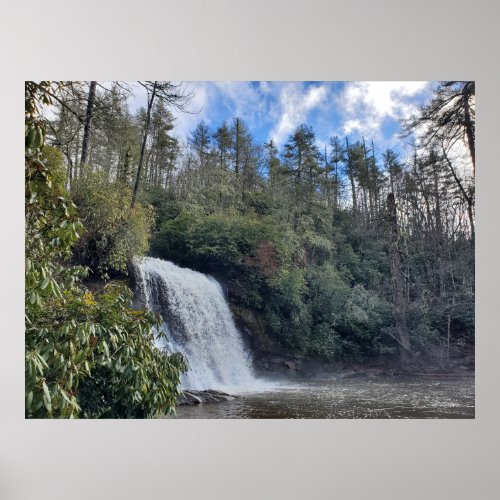 Waterfall Cascading into Pool Poster