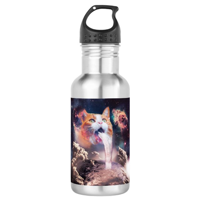 Waterfall cat stainless steel water bottle (Front)