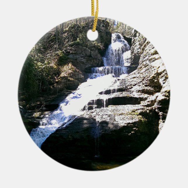 Waterfall Ceramic Ornament (Front)