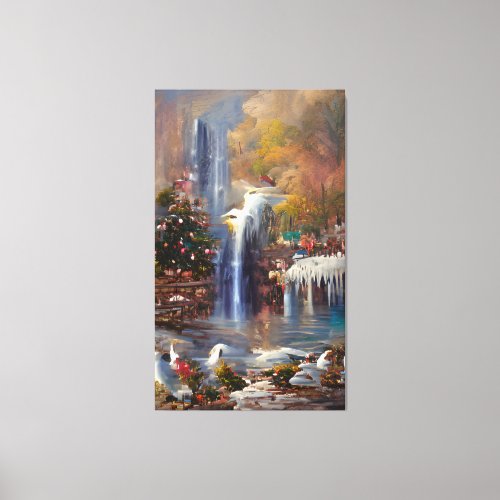 Waterfall _ Colorful Abstract Painting Canvas Prin