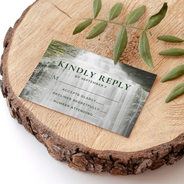 Waterfall Country Outdoor Wedding RSVP Card (Creator Uploaded)