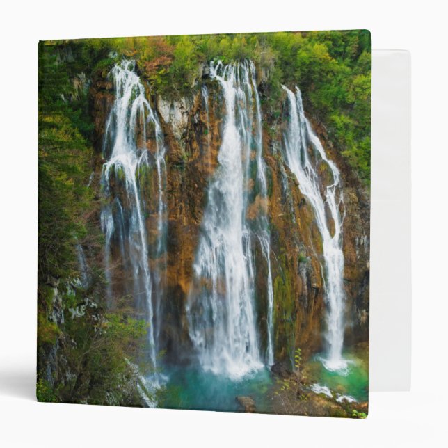 Waterfall elevated view, Croatia 3 Ring Binder (Front/Inside)