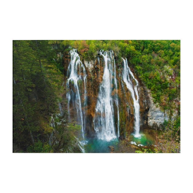 Waterfall elevated view, Croatia Acrylic Print (Front)