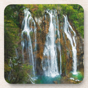 Waterfall elevated view, Croatia Beverage Coaster