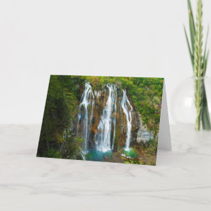 Waterfall elevated view, Croatia Holiday Card