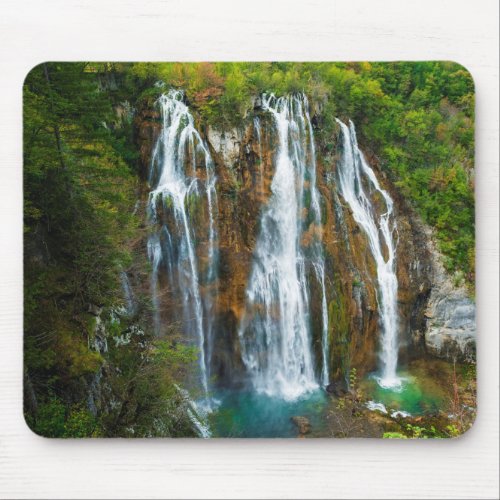 Waterfall elevated view Croatia Mouse Pad