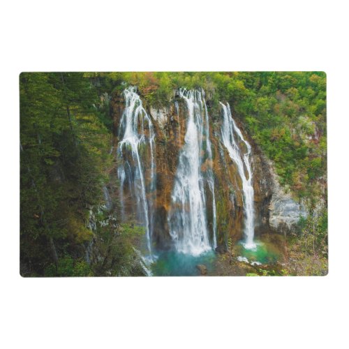 Waterfall elevated view Croatia Placemat