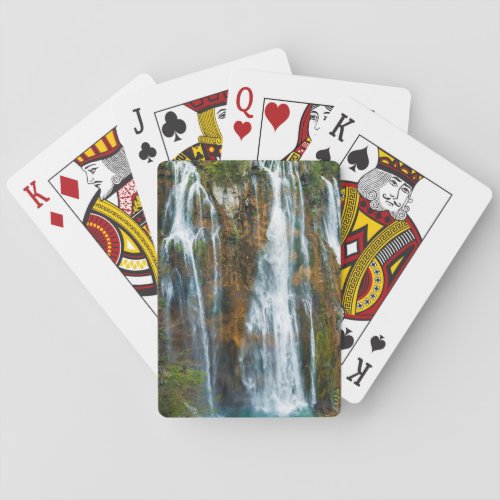 Waterfall elevated view Croatia Poker Cards