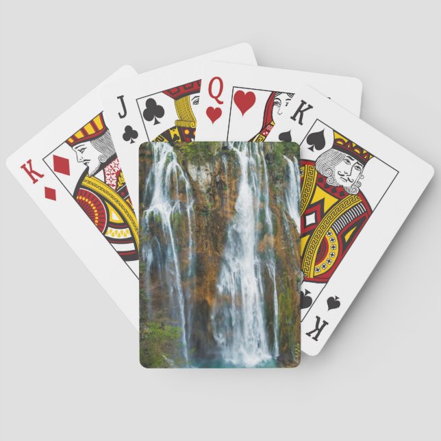 Waterfall elevated view, Croatia Poker Cards (Back)