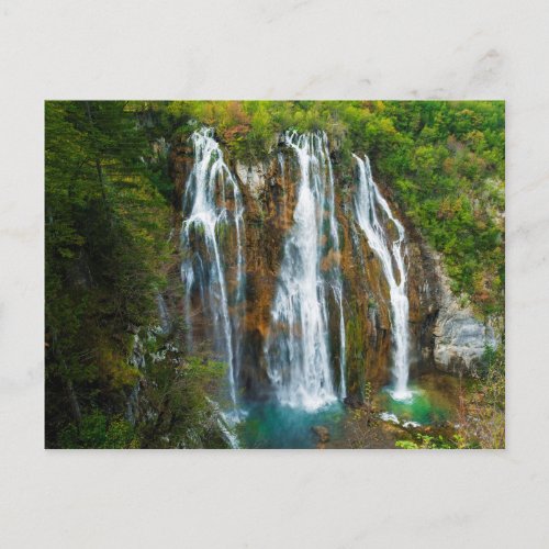 Waterfall elevated view Croatia Postcard